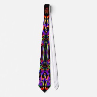 Rainbow Abstract Fractal Art tie