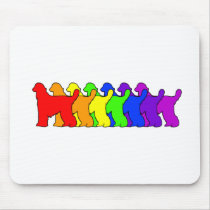 Rainbow Afghan Hound Mousepad
