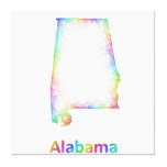 Rainbow Alabama map Canvas Print