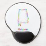 Rainbow Alabama map Gel Mouse Pad