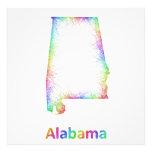 Rainbow Alabama map Photo Print
