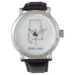 Rainbow Alabama map Wrist Watches