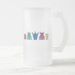 Rainbow Alien Monsters Glass Coffee Mug
