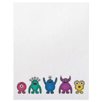 Rainbow Alien Monsters Customized Letterhead
