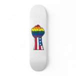 rainbow/American flag fist Skate Decks