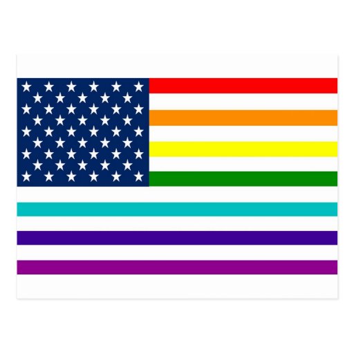 Rainbow American Flag Postcard Zazzle