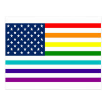 Rainbow American Flag Postcards