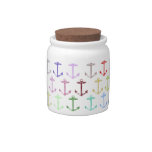 Rainbow anchor pattern candy jars