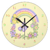 Rainbow and Butterflies Wall Clock
