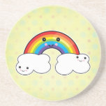 rainbow and cloud pals beverage coasters