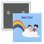 Rainbow and Clouds Friendship  Button