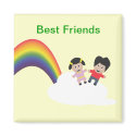 Rainbow and Clouds Friendship Magnet