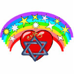 Rainbow and Jewish Stars Acrylic Cut Outs