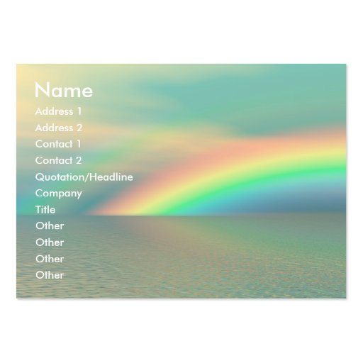 Rainbow and Water Business Card (front side)
