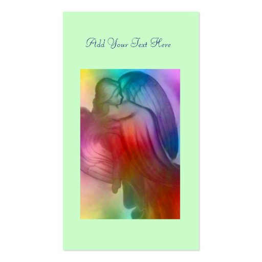 Rainbow  Angel Daily Prayer Card Business Card (front side)