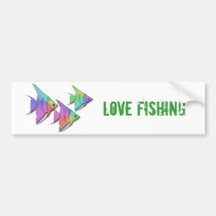 Rainbow Angel Fish Bumper Stickers