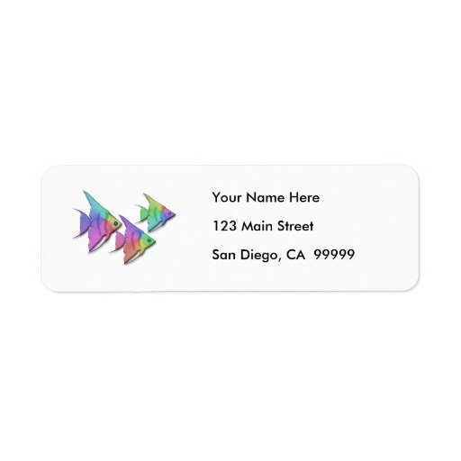 Rainbow Angel Fish Custom Return Address Label