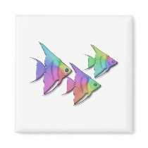 Rainbow Angel Fish Refrigerator Magnets