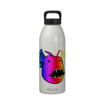 Rainbow Anglerfish on White 32oz Water Bottle