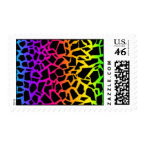 Rainbow animal print postage