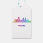Rainbow Atlanta skyline Gift Tags