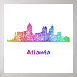 Rainbow Atlanta skyline Poster