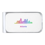 Rainbow Atlanta skyline Silver Finish Money Clip