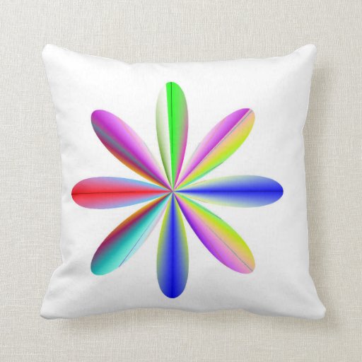 Rainbow Atomic Throw Pillow