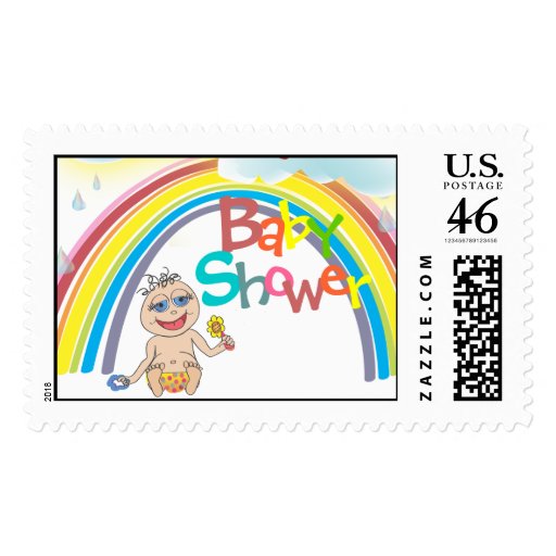 Rainbow Baby Shower Postage