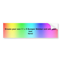 Rainbow Backdrop, Create your own 11 x 3 Sticker bumper stickers