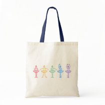 Rainbow Ballerinas Tote Bags