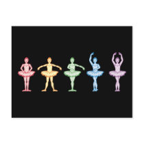 Rainbow Ballerinas Post Card