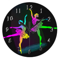 Rainbow Ballet Dancers In The Spotlight wall clocks
