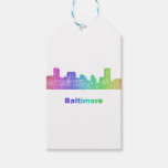 Rainbow Baltimore skyline Gift Tags