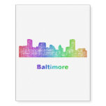 Rainbow Baltimore skyline Temporary Tattoos