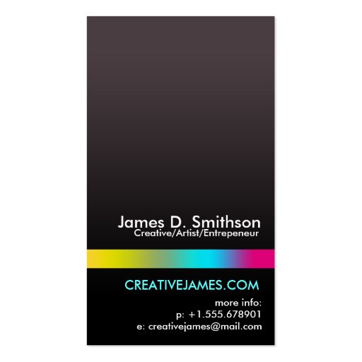Rainbow Bar Business Card (front side)