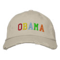 Rainbow Barack Obama embroidered hats by starwolf Rainbow Barack Obama embroidered hats