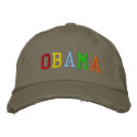 Rainbow Barack Obama embroidered hats by starwolf Rainbow Barack Obama embroidered hats