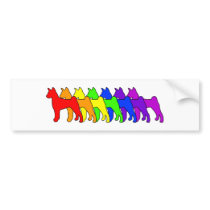 Rainbow Basenji Bumper Stickers