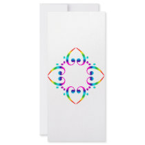Rainbow Bass Clef Flower Custom Rack Cards