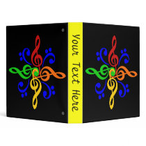 Rainbow Bass & Treble Clef Binder