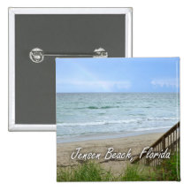 Rainbow Beach Steps Jensen Beach Florida Pinback Buttons