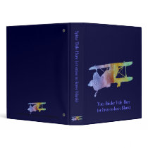 Rainbow Biplane Vinyl Binders