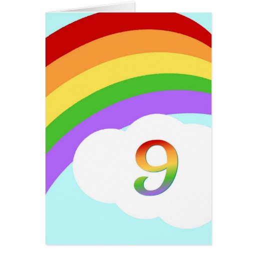 Rainbow Birthday Card For 9 Year Old | Zazzle