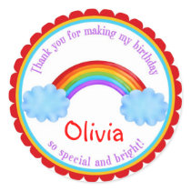 Rainbow Birthday Favor stickers