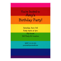 Rainbow birthday invitation