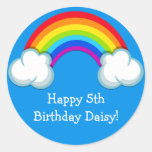 Rainbow Birthday Party Favor Sticker