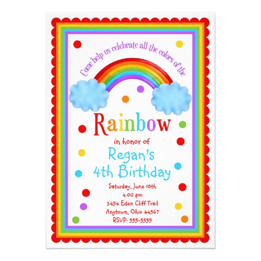 Rainbow Birthday Party Invitation
