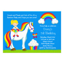Rainbow Birthday Party Invitation