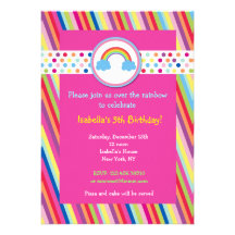 Rainbow Birthday Party Invitations
